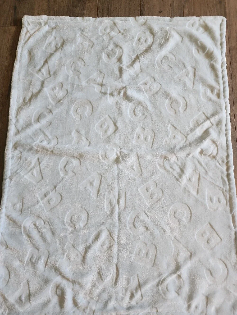 Little Beginnings ABC Baby Alphabet Blanket -Plush BLUE  Embossed